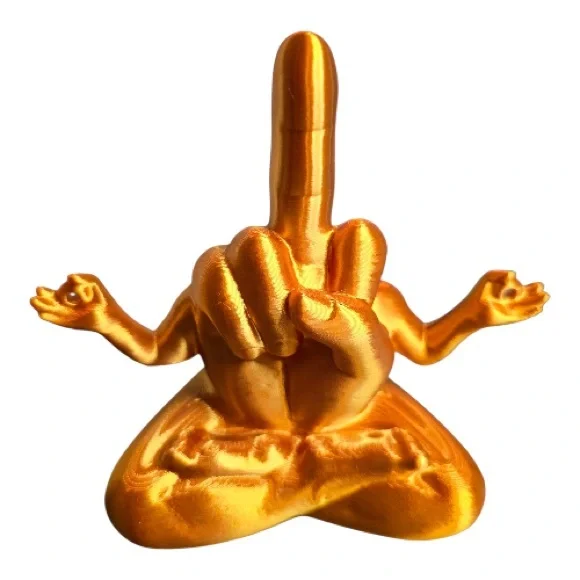 Novelty Meditating Figurine – Funny Zen Middle Finger Statue - Picture 1 of 4